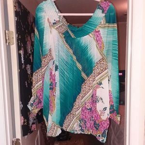 PAISLEY Print Chiffon Off Shoulder Top